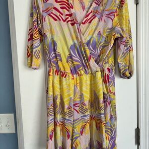 New York & Company Vibrant Floral Long Sleeve Dress